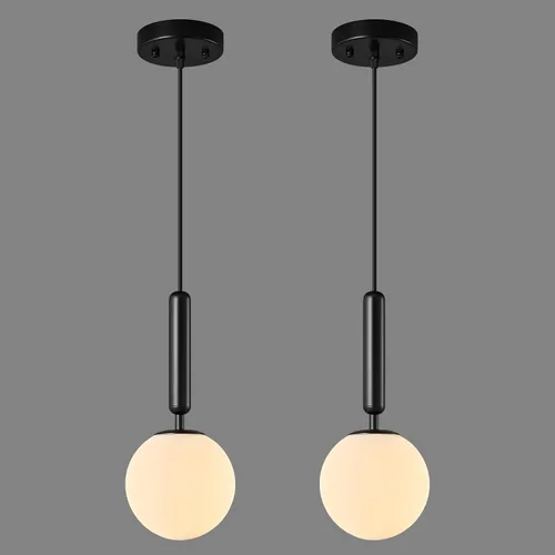 Miniatura 18 de Lámpara Colgante Moderna Accesorio de Iluminación Colgante para Isla de Cocina Luces Colgantes Doradas de Mediados de Siglo con Globo de Vidrio Oro