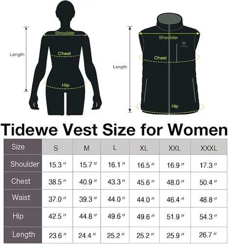 Miniatura 6 de TIDEWE Chaleco térmico ligero para mujer con batería para cazarsenderismo