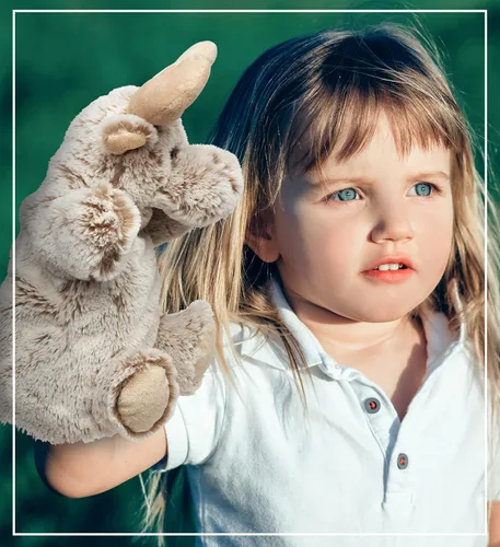 Miniatura 7 de DolliBu - Marioneta de mano de alce de peluche, súper suave, juguete de alce para niños, marionetas educativas para enseñar animales salvajes