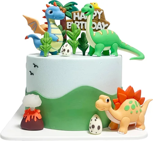 Miniatura 7 de 10 piezas de decoración de pastel de dinosaurio, decoraciones de pastel de dinosaurio, decoraciones de pastel para fiesta temática de dinosaurios