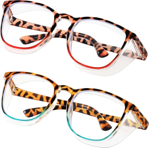 Miniatura 43 de Gafas de seguridad para enfermeras, gafas protectoras – Antivaho marco cuadrado elegante gafas transparentes para mujeres y hombres C16-negro Gery