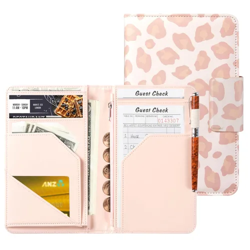 Miniatura 9 de CoBak - Libreta para meseros, organizador compacto con bolsillos transparentes y para dinero, portabolígrafo, se ajusta perfectamente al delantal
