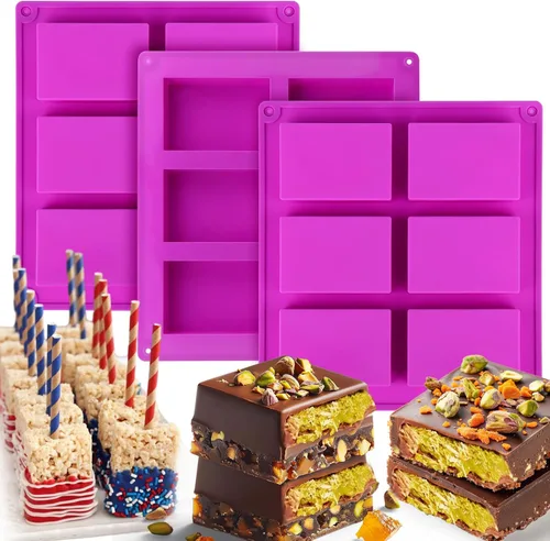 Miniatura 10 de Palksky (2 piezas) Barra rectangular de granola de 8 cavidades, molde de silicona, moldes de barra de nutrición/cereales, barra de energía