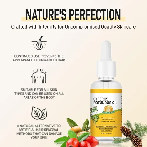 Miniatura 4 de Cyperus Rotundus - Aceite para depilación – Suero natural de crecimiento lento con extracto prensado en frío, tratamiento posterior a la depilación