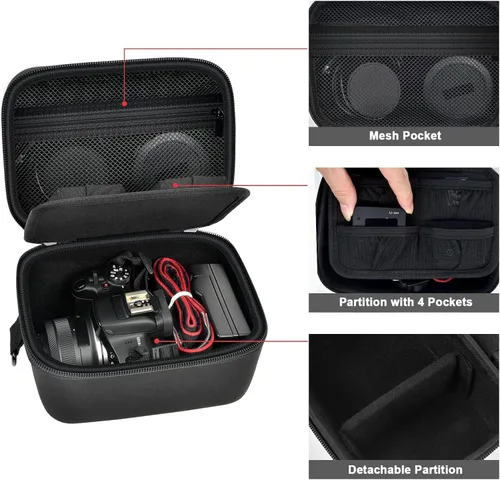Miniatura 3 de GWCASE Funda compacta compatible con cámara sin espejo Canon EOS R100 R50, cámaras de almacenamiento de viaje, bolsa cruzada para cámara de video
