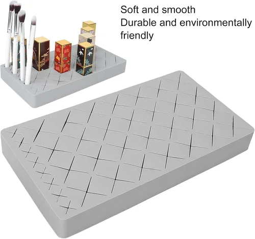 Miniatura 3 de Organizador minimalista de lápiz labial, caja de almacenamiento de maquillaje de silicona, 36 rejillas, gris, belleza/maquillaje
