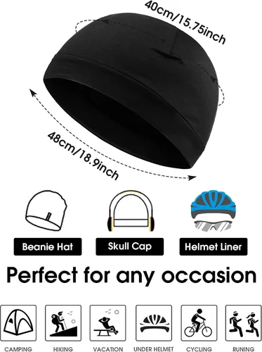 Miniatura 2 de Syhood 6 gorras de algodón para hombre, gorro multifuncional para dormir, casco para hombres y mujeres