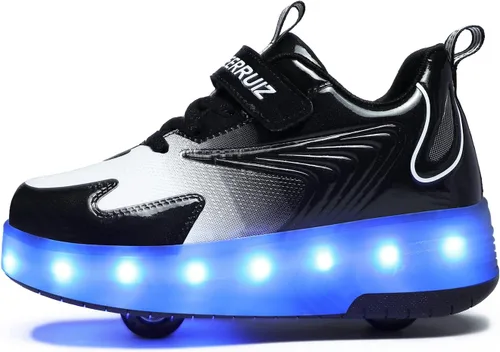 Miniatura 3 de HHSTS Zapatos para niños con ruedas, zapatos de color de luz LED, patines brillantes, zapatos de patinaje, regalos simples para niños y niñas