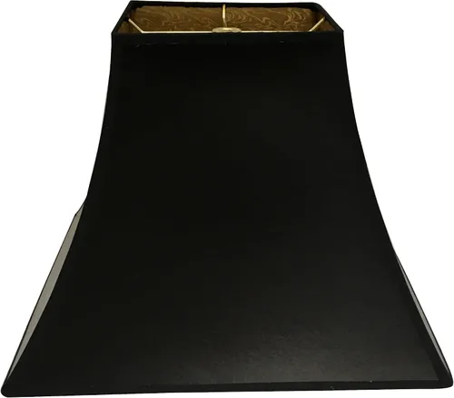 Miniatura 15 de Royal Designs - Pantalla de lámpara cuadrada con tapa dura, accesorio de clip redondo, negro, forro dorado de pelo de caballo, (4 x 4) x 8 x 7
