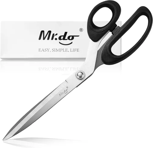 Mr.do Tijeras de tela de 10 pulgadas, tijeras de costura multiusos, tijeras de tela afiladas y resistentes para cortar ropa, cuero, tijeras