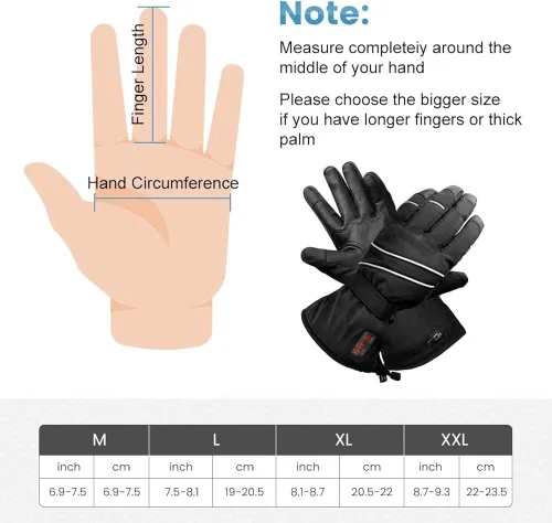 Miniatura 3 de Rechargeable Heated Gloves Touchscreen Gloves for Women and Men with Battery XXL