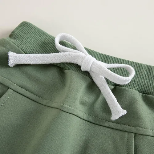 Miniatura 5 de Mubineo Pantalones deportivos básicos lisos para bebés, niños y niñas, cómodos pantalones de algodón con bolsillos