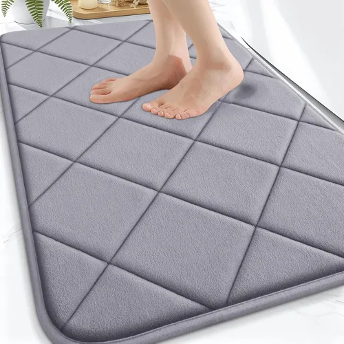 OLANLY Tapete de baño de espuma viscoelástica de 30 x 20, ultra suave y absorbente, lavable a máquina, cómodo tapete de baño para suelo de baño,
