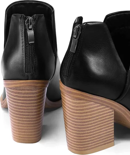 Miniatura 3 de mysoft Botines para mujer, con puntera puntiaguda, gruesos, apilados, tacón medio
