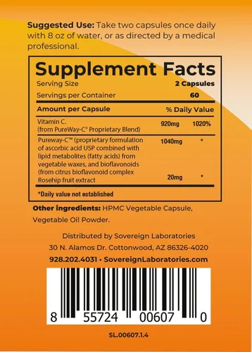 Miniatura 2 de Vital C-LD - Vitamina C liposomal mejorada - Cápsulas de 530 mg - 120