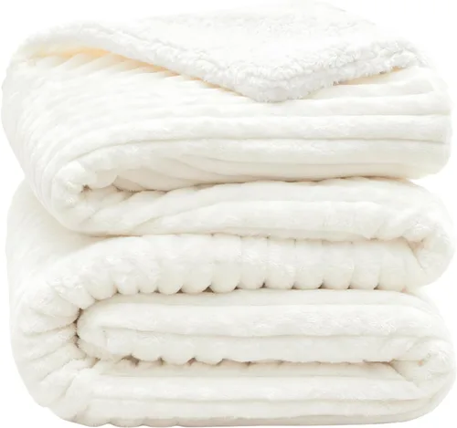 Miniatura 15 de INFIIXSO Manta de forro polar Sherpa tamaño Queen – Forro polar a rayas súper suave y cálido, acogedora manta de cama grande de felpa mullida