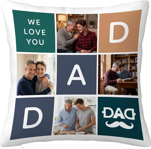 Miniatura 47 de Easycosy Almohada personalizada con texto de imagen, funda de almohada con foto, regalos personalizados para parejas, funda de cojín con foto, 4