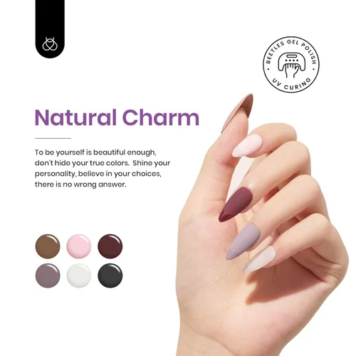 Miniatura 2 de beetles Gel Polish Juego de esmaltes de uñas de gel de 16 colores, blanco, marrón oscuro, rosa, colores nude, esmalte de uñas natural con 3 piezas