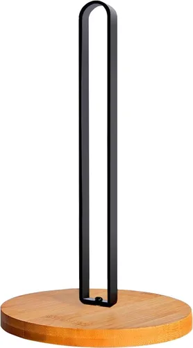 Miniatura 9 de TONLEA Toallero de madera para encimera, soporte para toallas de cocina con base antideslizante para baño, color negro, 2