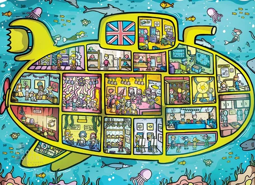 Cross & Glory - Sea of Green Voyage: British Invasion Beneath The Waves - Rompecabezas de 1000 piezas para adultos y niños mayores de 12 años |