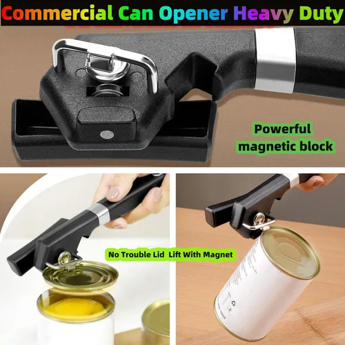 Miniatura 3 de El mejor abrelatas magnético multifuncional, hoja de acero inoxidable para uso sin esfuerzo, multifunción manual de cocina agradable, abrelatas