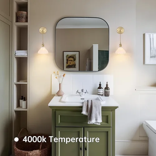 Miniatura 6 de Shenmoyl, aplique de pared que funciona con pilas con pantalla de vidrio de lirio de los valles blanco ajustable, cadena retro, lámpara de pared