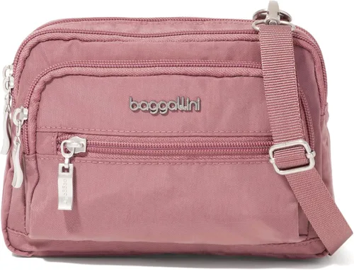 Miniatura 8 de Baggallini Bolsa cruzada pequeña con triple cremallera para mujer, 8 x 6 pulgadas, ligera, convertible