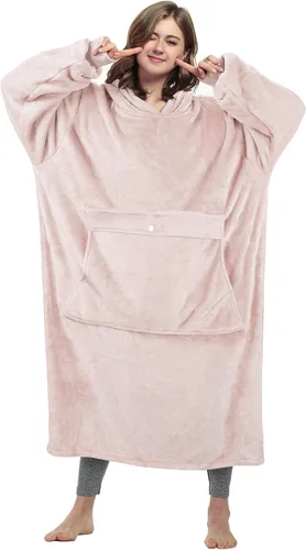 Miniatura 12 de Catalonia - Sudadera gigante tipo manta con capucha, sudadera con forro polar y bolsillo frontal grande, para adultos, hombres, mujeres