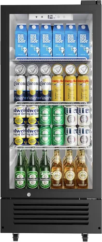 EUHOMY Refrigeradores comerciales de 6 pies cúbicos con puerta de vidrio templado doble, refrigerador de bebidas con cerradura y estantes