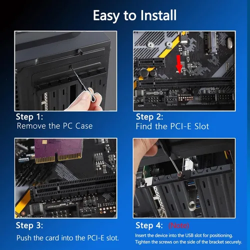 Miniatura 6 de Tarjeta de expansión PCIe a USB 3.0 de 7 puertos (2 puertos USB tipo C y 5 puertos USB tipo A), convertidor interno Tarjeta de expansión PCI Express