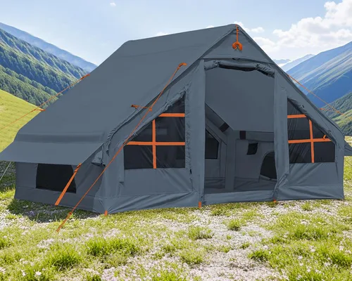 Miniatura 7 de Inflatable Camping Tent,2/4/6/8 Person Glamping Inflatable Tents with Awning, Quick Setup Blow Up Tents with Pump, Waterproof Oxford Inflatable 4