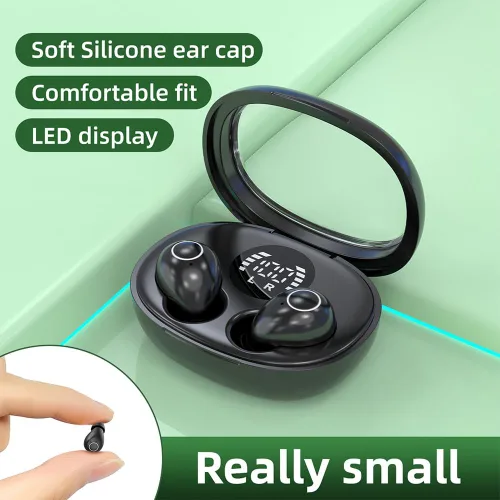 Miniatura 4 de Pequeños auriculares invisibles para dormir, inalámbricos más pequeños, Bluetooth, de perfil bajo, microdiminutos y discretos, con micrófono