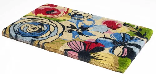 Miniatura 36 de Fab Habitat Felpudo extra grueso, tejido a mano, duradero, fibra de coco natural, entrada, puerta delantera, porche, patio, pájaros en rama, gris