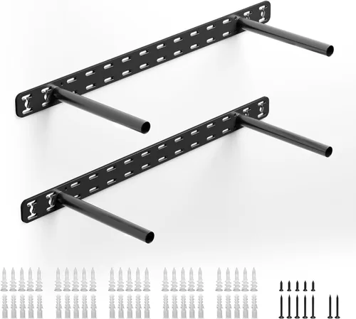 Miniatura 12 de 2 soportes flotantes de metal ocultos resistentes para estantes, estantes invisibles sin plantilla (16 x 6 x 1.5 pulgadas sin herramientas)