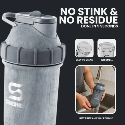 Miniatura 5 de SHAKESPHERE Botella agitadora de acero inoxidable - Botella agitadora de proteína aislada de 24 oz para bebidas frías y calientes - Ideal