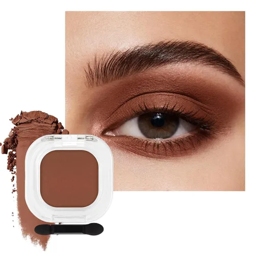 Miniatura 31 de Erinde Sombra de Ojos Negra, Sombra de Ojos Mate en Polvo Compacto, Maquillaje de Párpado de Tono Mate para Mujeres, Alta Pigmentación, Larga 01#