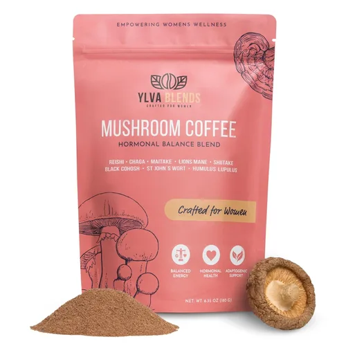 Café de hongos para mujeres de Ylva Blends - Café instantáneo de hongos para el equilibrio hormonal, la perimenopausia y la menopausia - 36