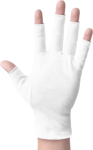 Miniatura 6 de ANSMIO 2 pares de guantes de algodón para pantalla táctil, guantes blancos para manos secas, guantes de algodón para dormir, guantes de noche