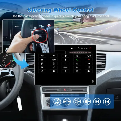 Miniatura 7 de 6+128 GB 13 pulgadas doble DIN pantalla táctil Android coche estéreo con cámara frontal y trasera Octa Core Qualcomm QLED Bluetooth GPS Radio DSP AM