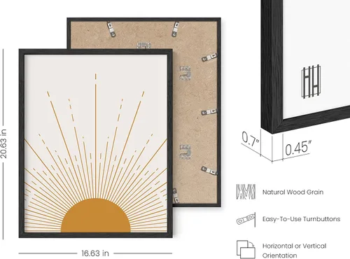 Miniatura 3 de HAUS AND HUES Arte de pared enmarcado bohemio – Decoración de pared del sol del suroeste, impresiones modernas geométricas contemporáneas de Sol