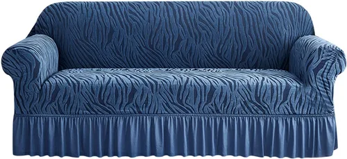 Miniatura 8 de MBROS Funda de sofá con falda, funda de sofá de alta elasticidad, protector de muebles para sala de estar, tela elástica de elastano, funda de sofá