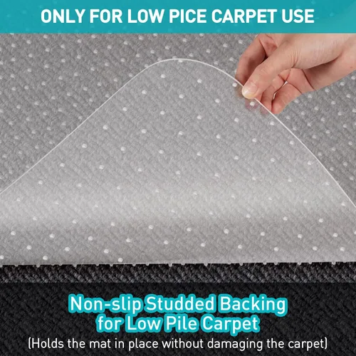 Miniatura 6 de Alfombrilla para silla de oficina para alfombra: 48 x 36 pulgadas, alfombrilla transparente para silla de escritorio para suelo de alfombra