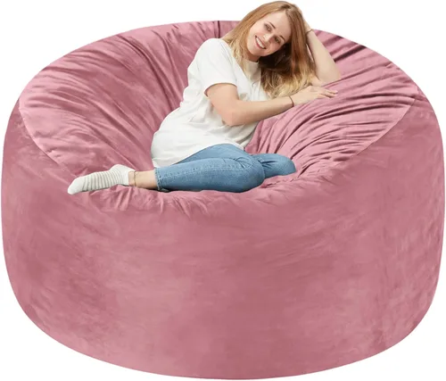 Miniatura 58 de Homguava - Sillón puff de 3 pies Sillón estilo puff grande de 3 pulgadas con relleno de espuma viscoelástica, sofá suave con funda de terciopelo