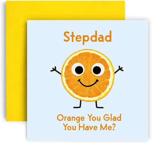 Miniatura 5 de Huxters Tarjetas de cumpleaños para hombres, tarjeta de cumpleaños naranja con texto en inglés "You Glad Brother" para él, divertida tarjeta del día
