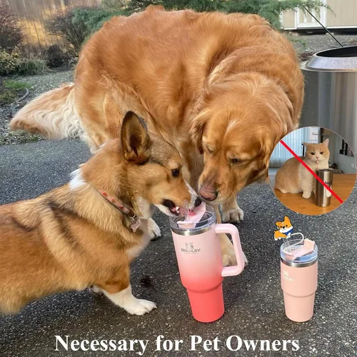 Miniatura 5 de Tapas de corgi para pajitas de Stanley Cup - Paquete de 4 Accesorios reutilizables de silicona para tazas Stanley Cup, tapas para pajitas