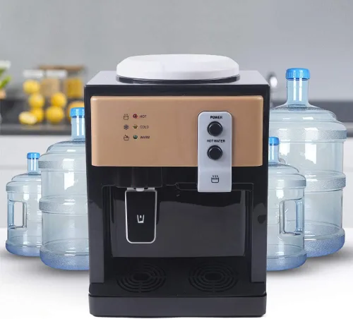 Enfriador de agua portátil para encimera, dispensador de agua fría y caliente 3 en 1, dispensador de enfriador de agua de carga superior de 110 V,