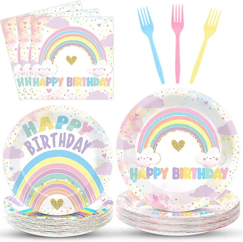 Miniatura 40 de Juego de 96 piezas de platos de papel, servilletas y tenedores para fiesta de cumpleaños número 16 para fiesta negra de dulces 16 años, platos