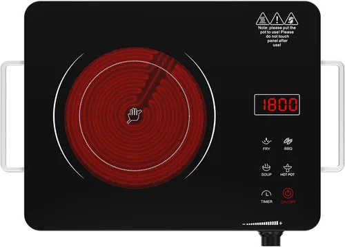 Miniatura 10 de Placa de cocina eléctrica de 110V, estufa eléctrica portátil de 1800W, placa caliente infrarroja, quemador individual Nafewin para encimera