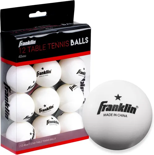 Franklin Sports Pelotas de tenis de mesa - Pelotas de tenis de mesa de tamaño y peso oficial 40mm - Pelotas profesionales de una estrella - Paquetes