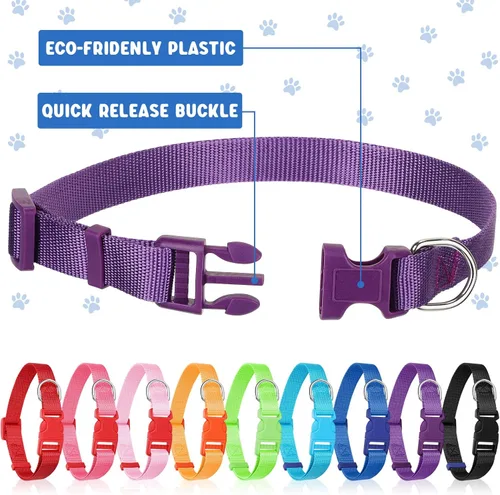 Miniatura 3 de Amylove Collar de nailon ajustable para cachorros, 27 unidades, para perros pequeños, medianos y grandes, múltiples mascotas con hebilla de Lindos